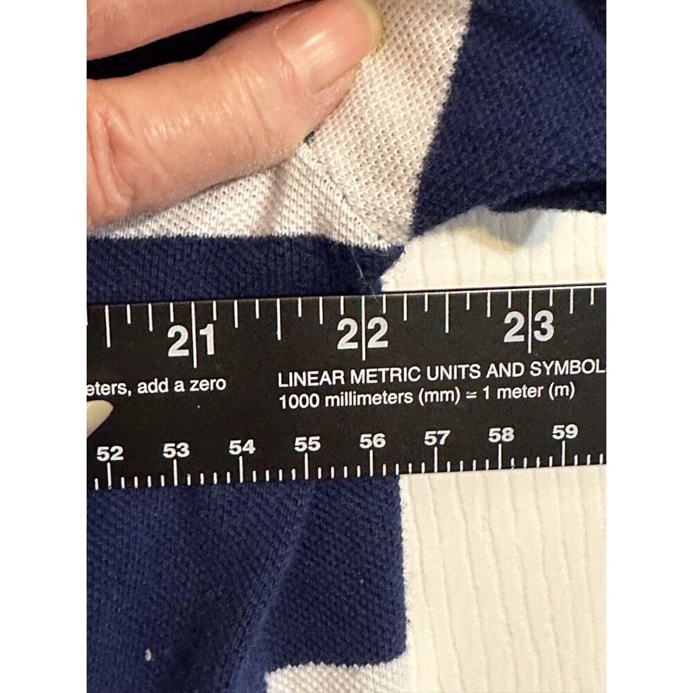 Chaps by Ralph Lauren Men’s Polo Golf 2 Button Shirt Size XL Navy White Stripe - Picture 5 of 10